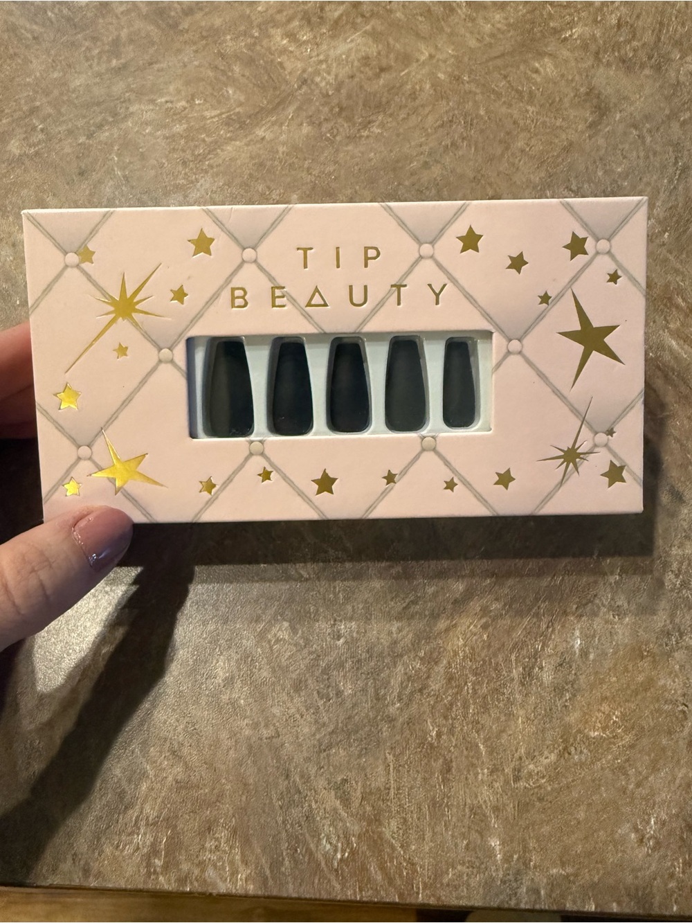 Tip Beauty Matte Black Press-On Nails - Classic Black Set Coffin
